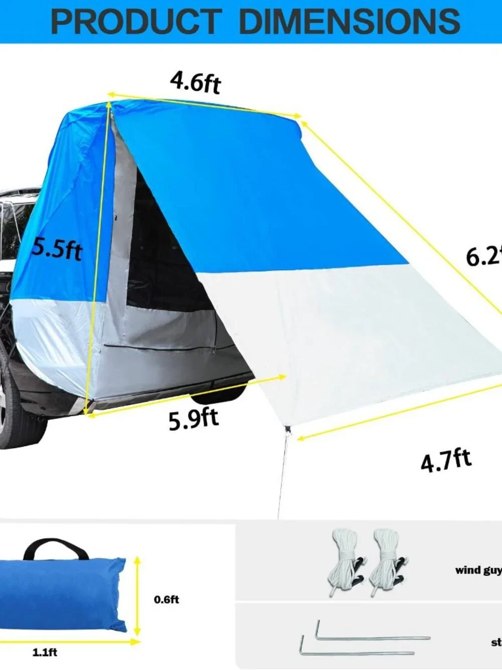Waterproof SUV Tailgate Tent - Large Portable Shelter(1 Pack)